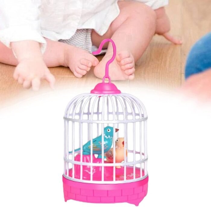 Baby Birds Toys, Singing & Chirping Bird in a Cage – Blue | TOYANDONA